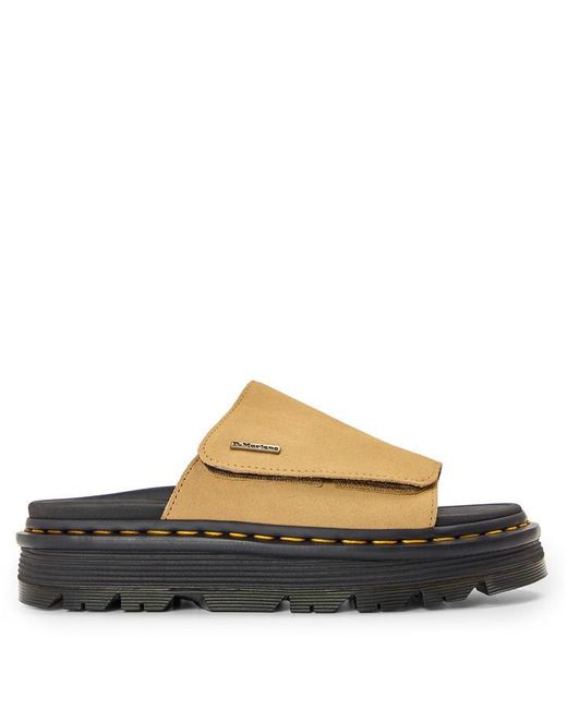 Dr. Martens Brown Zebzag Suede Platform Slides