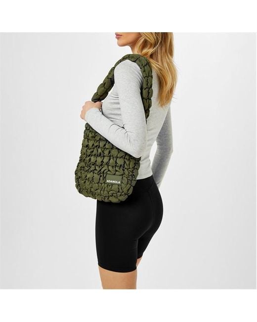 ADANOLA Green Quilted Shoulder Bag
