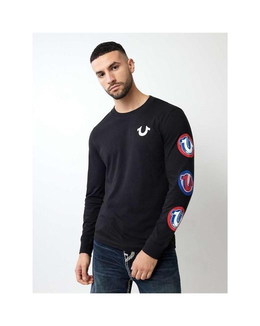 True Religion Blue Pop Hs Ls Tee for men