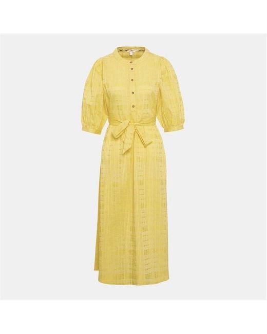 Barbour Yellow Heidi Midi Dress