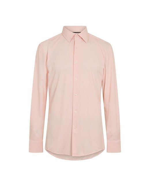 Boss Pink P Hank Kent Long Sleeve Oxford Shirt for men