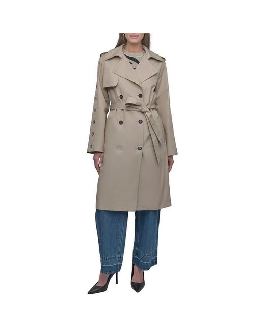 DKNY Natural Weather-Resistant Trench Coat