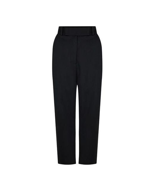 Totême Black Deep Pleat Straight Trousers