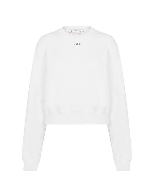Off-White c/o Virgil Abloh White Stamp Cotton Long Sleeve Crew Sweatshirt