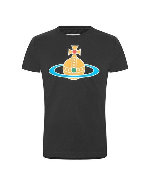 Vivienne Westwood Black Viv Big Orb T-Shirt for men