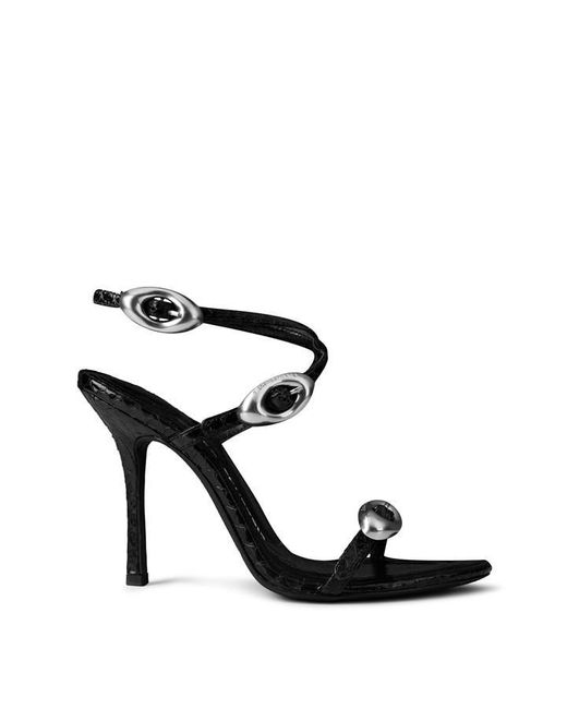 Alexander Wang Black Dome 105 Snake Sandal