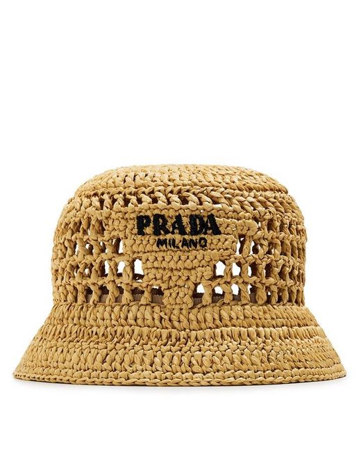 Prada Metallic Crochet Bucket Hat
