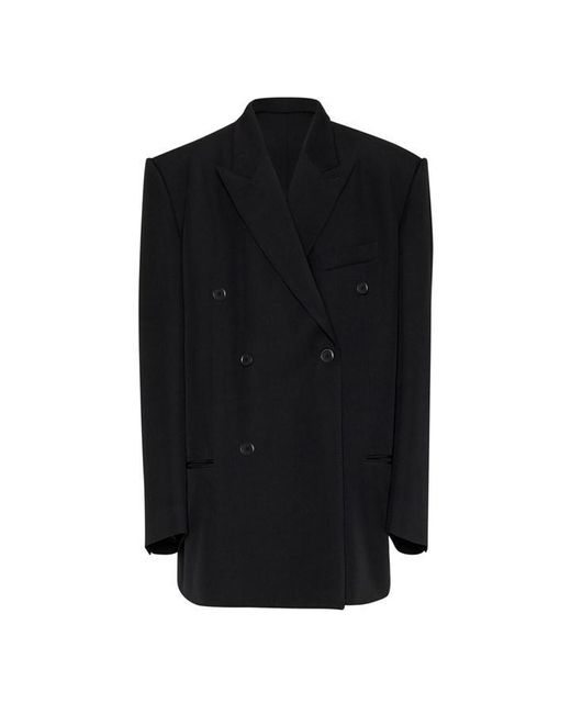 Balenciaga Black Oversized Double Breasted Blazer for men