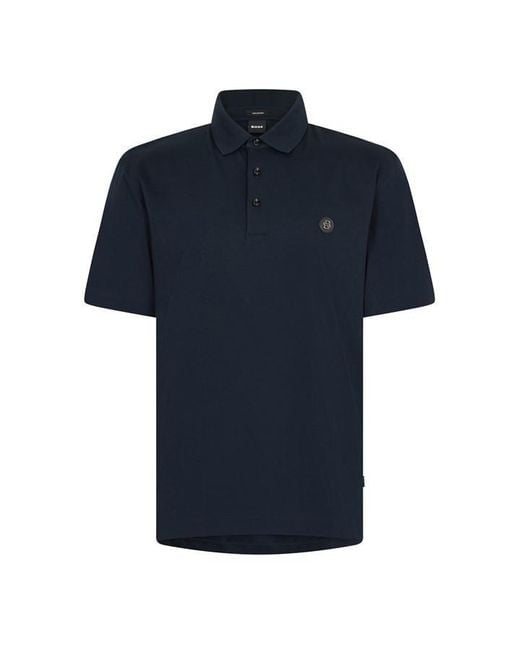 Boss Blue Parris Cotton Short Sleeve Polo Shirt for men