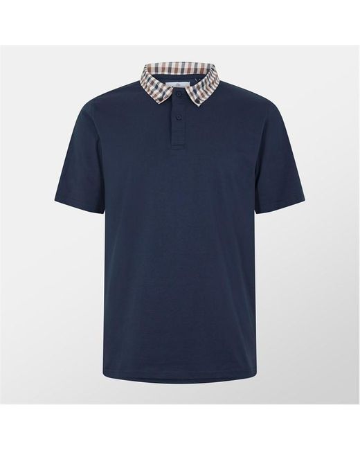 Aquascutum Blue Short Sleeve Polo Shirt for men