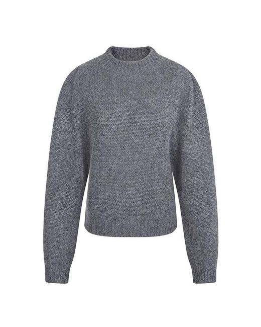Raey Gray Puffed Sleeve Knitted Jumper