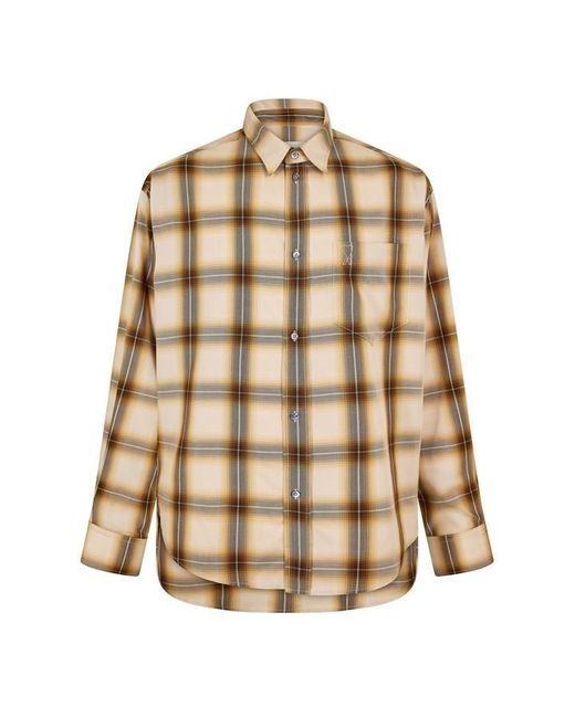 AMI Black Long Sleeve Patterned Shirt for men