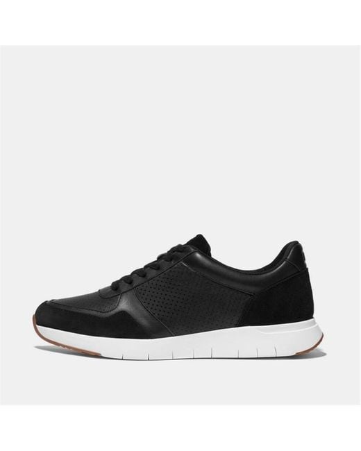 Fitflop Black Anatomiflex Leather-Mix Trainers for men