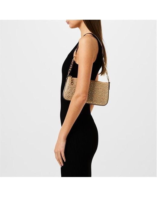 MICHAEL Michael Kors Black Empire Medium Chain Link Pochette Bag