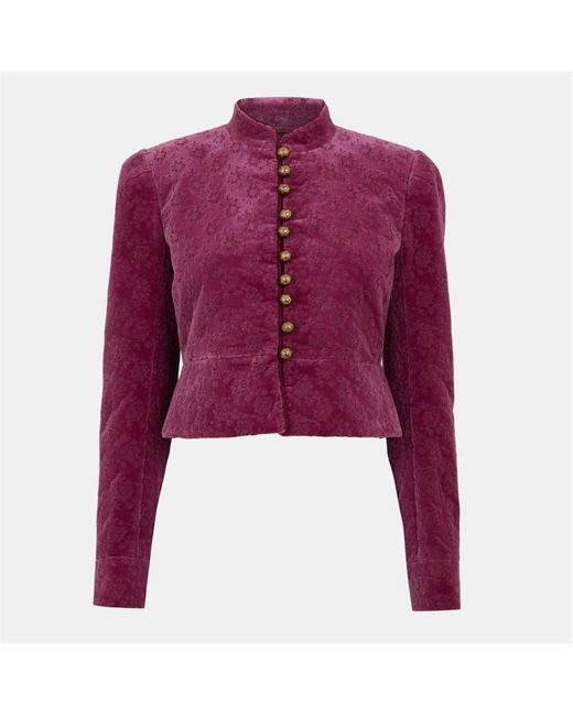 Chloé Purple Chlov Cropped Velvet Long Sleeve Softshell Jacket
