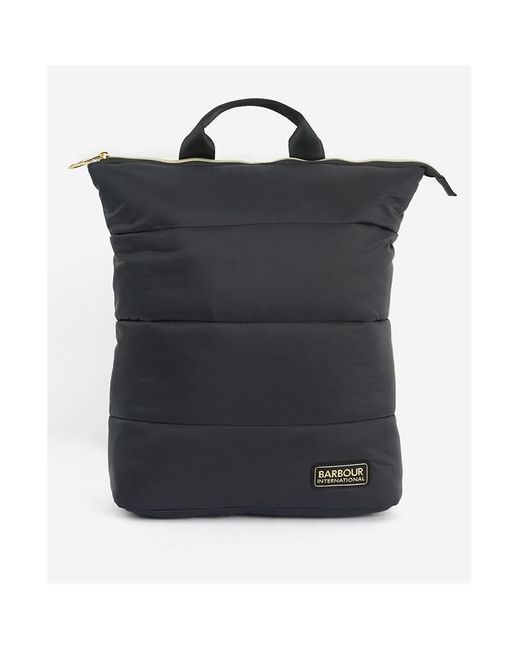 Barbour Black Quilted Monaco Backpack