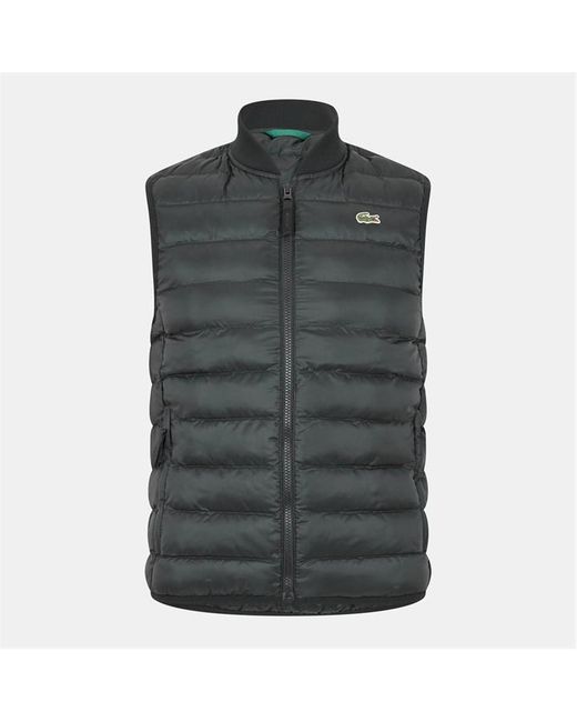 Lacoste Gray Quilted Gilet for men