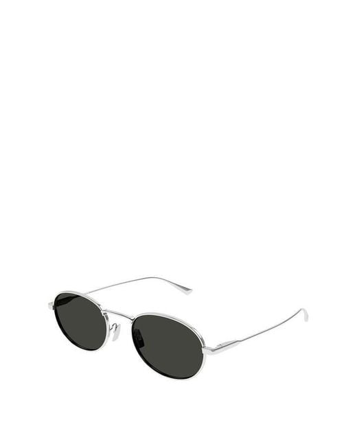 Saint Laurent Gray Designer Round Uv Protection Sunglasses for men