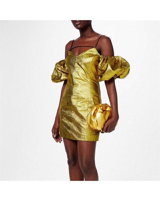 Stine Goya Brera Jacquard Dress in Yellow | Lyst UK