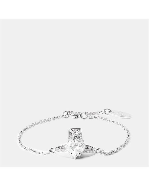 Vivienne Westwood White Ariella Orb Chain Bracelet