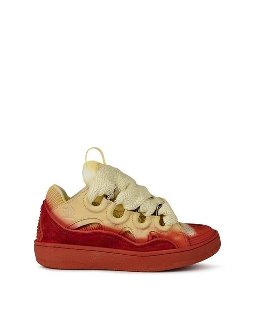 Lanvin Red Curb Trainer