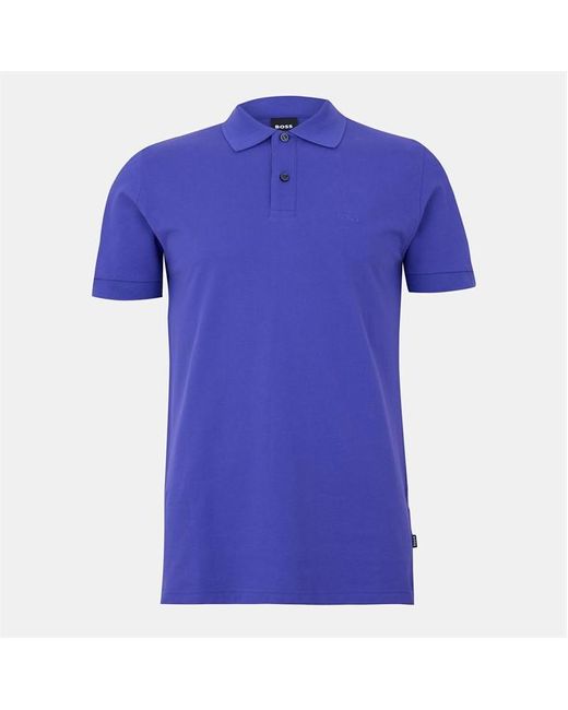 Boss Blue Firenze Short-Sleeve Polo Shirt With Logo Detail for men