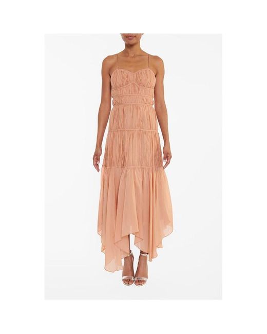 True Decadence Pink Sweetheart Neck Sleeveless Maxi Wrap Dress