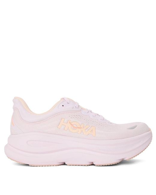 Hoka One One Pink Bondi 9 Running Trainers
