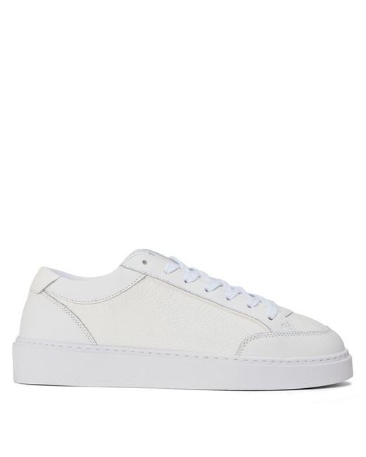 Cleens White Luxor Leather Low-Top Trainers for men