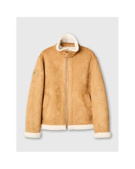 Pretty Green Yellow Ashcroft Flight Insulating Aviation-Inspired Shearling Jacket for men