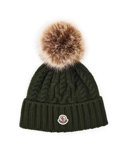 Moncler Green Bobble Hat Ld64