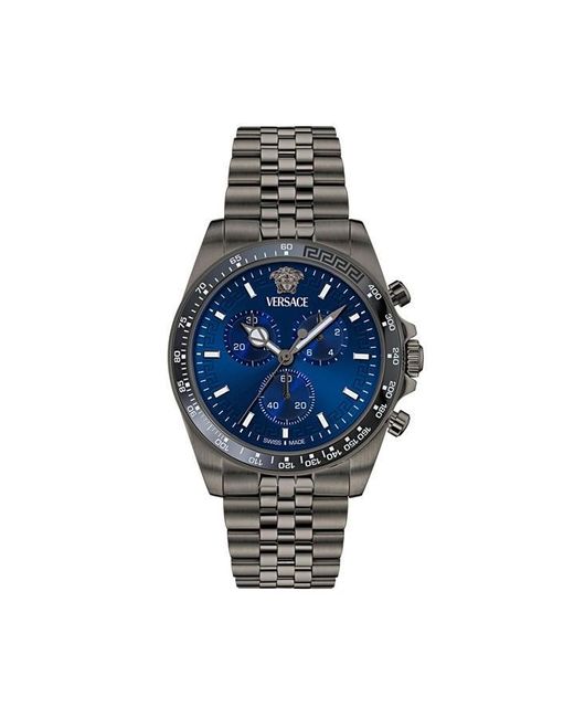 Versace Blue Stainless Steel Quartz Analogue Watch for men