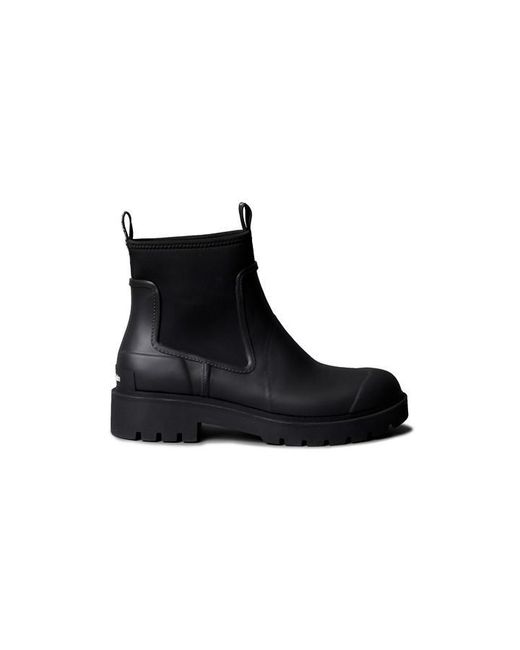 Calvin Klein Black Heeled Flexible Lug Sole Rain Boots for men
