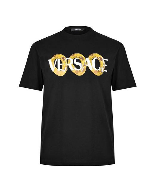 Versace Black Ring Graphic T-Shirt for men