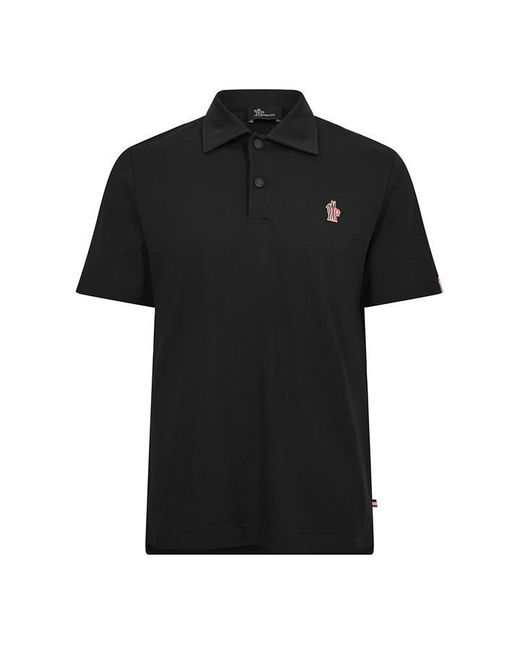 Moncler Black Short Sleeve Polo Shirt for men