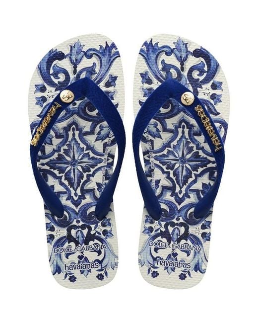Havaianas Blue X Dolce And Gabbana Mediterraneo Flip Flop