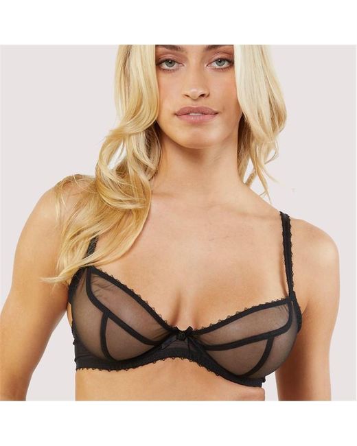 Playful Promises Black Grace Supportive Plunge Net Bra