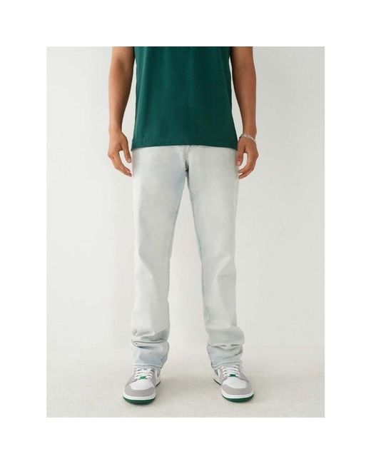 True Religion Green Ricky Straight Stretch Jeans for men