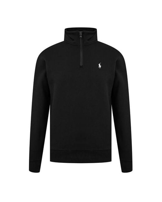 Polo Ralph Lauren Black Tech Quarter Zip Fleece for men