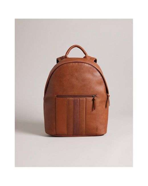 Ted Baker Brown Pu Leather Backpack for men