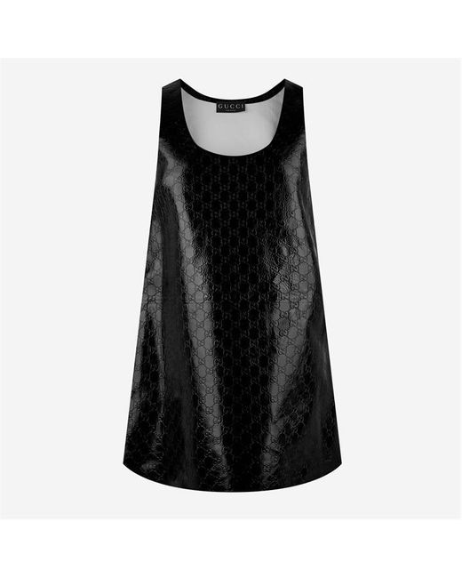 Gucci Black gg Embossed Mini Dress
