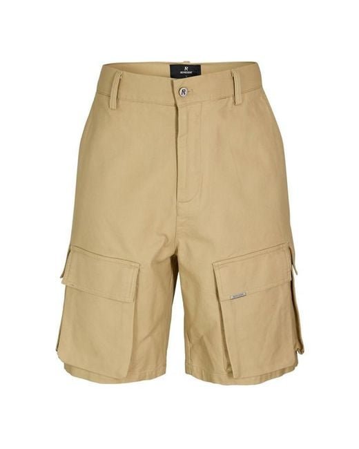 Represent Natural Multi-Pocket Tailored Fit Cargo Shorts for men