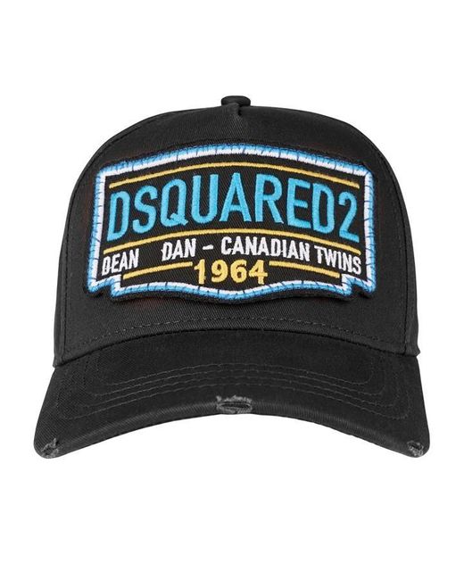 DSquared² Black Logo Patch Cap for men