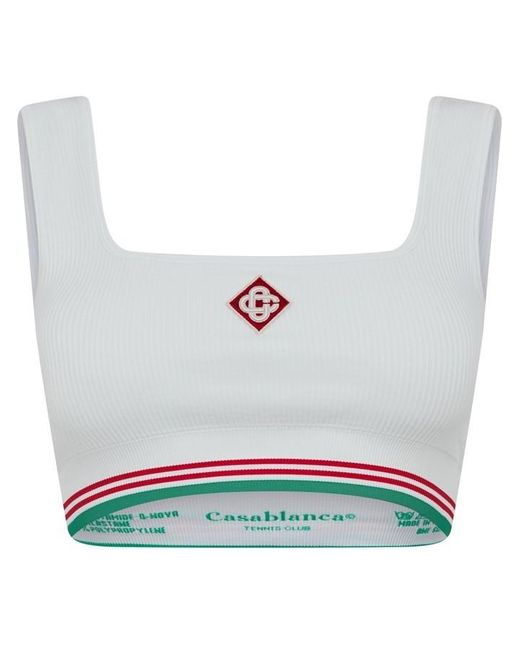 Casablancabrand White Logo Crop Vest