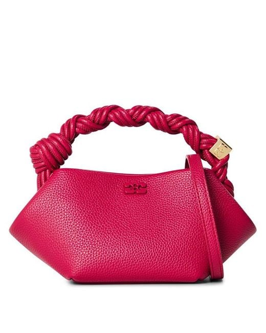 Ganni Pink Bou Mini Grained Bag