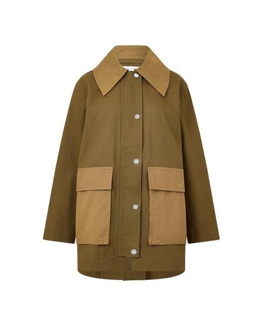 Ganni Green Workwear Canvas Barn Jacket