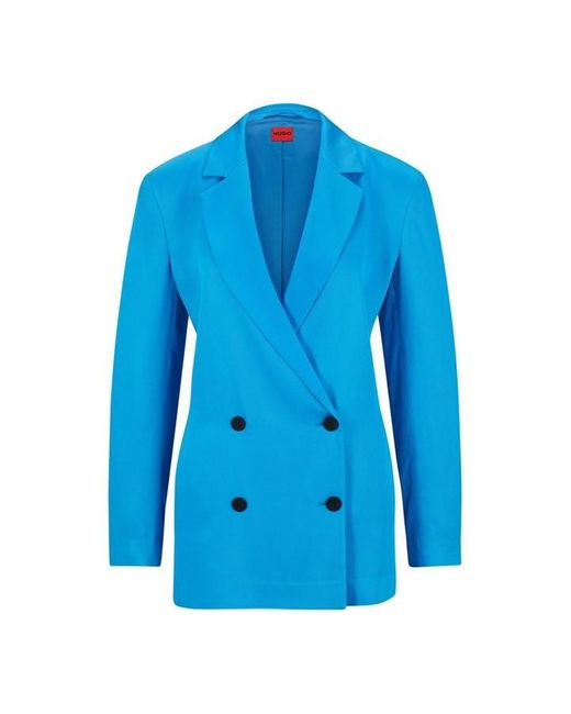 HUGO Blue Double Breasted Blazer Jacket