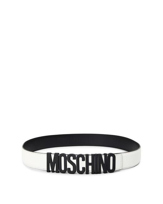 Moschino Black Leather Belt for men