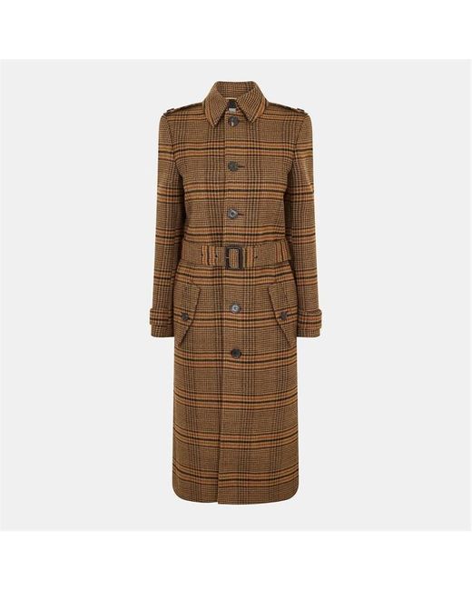 Saint Laurent Brown Tailored Trench Coat