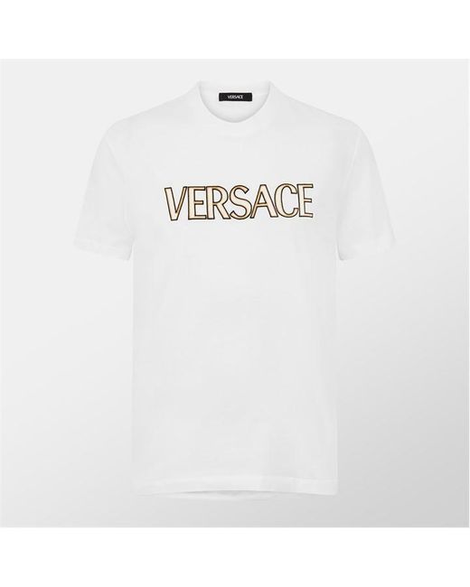 Versace White Logo T-Shirt for men
